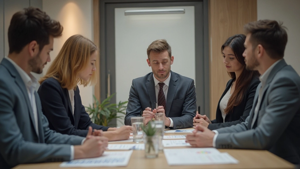 Группа коллег обсуждает проект за столом, демонстрируя социальную ответственность